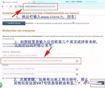 法国官方查寻VAT税号